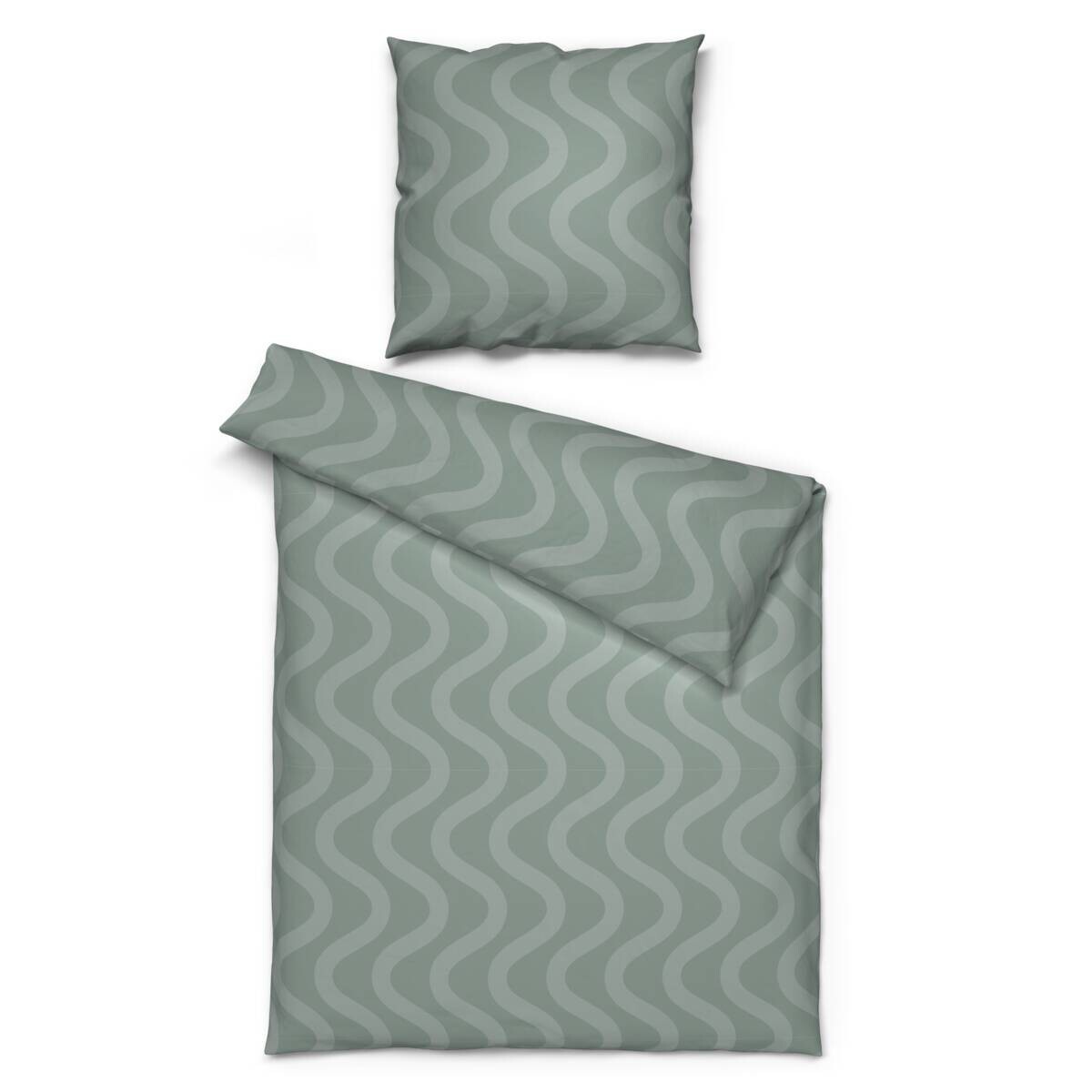 Microfaser Bettwäsche grün 100% Polyester B/L: ca. 135x200 cm