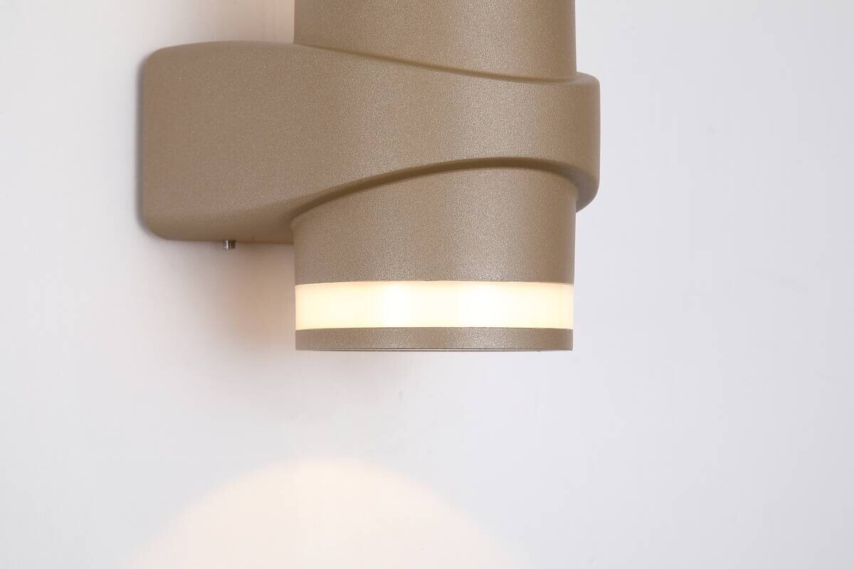 LED-Außenwandleuchte gold weiß B/H/T: ca. 12,5x14,1x14,1 cm