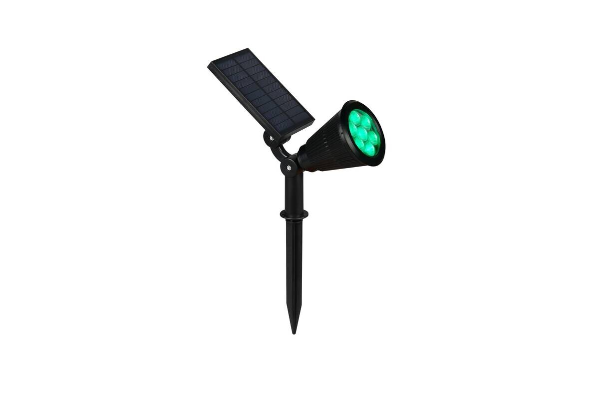 Solar-Gartenstrahler mattschwarz B/H/T: ca. 9x36x24 cm