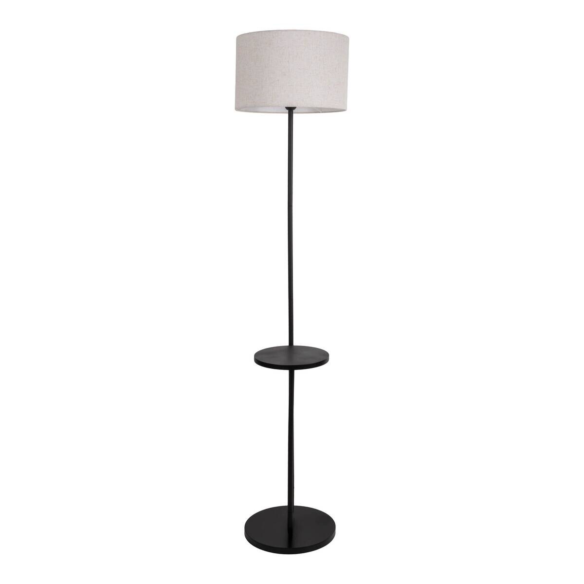 Näve Leuchten Stehlampe schwarz Metall Textil B/H/T: ca. 50x157x35 cm E27 1 Brennstellen