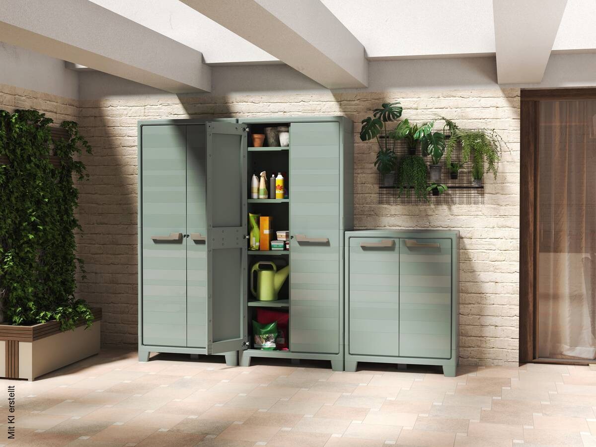 Keter Kunststoffschrank Planet Outdoor Jade Kunststoff B/H/T: ca. 80x182x44 cm
