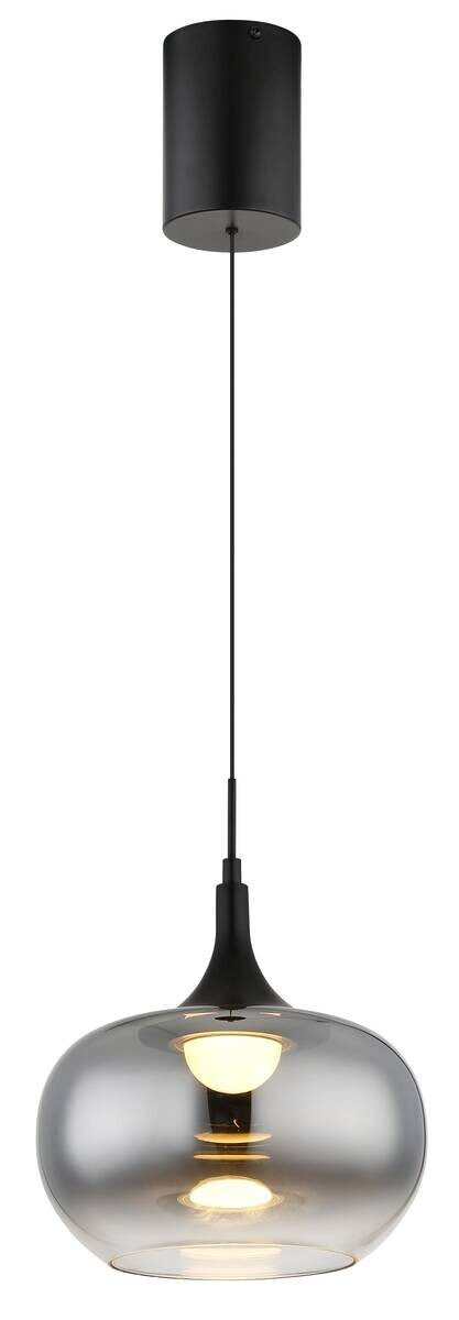 GLOBO LED-Pendelleuchte LUI schwarz Metall Glas B/H/L/D: ca. 24x150x150x24 cm 1 Brennstellen