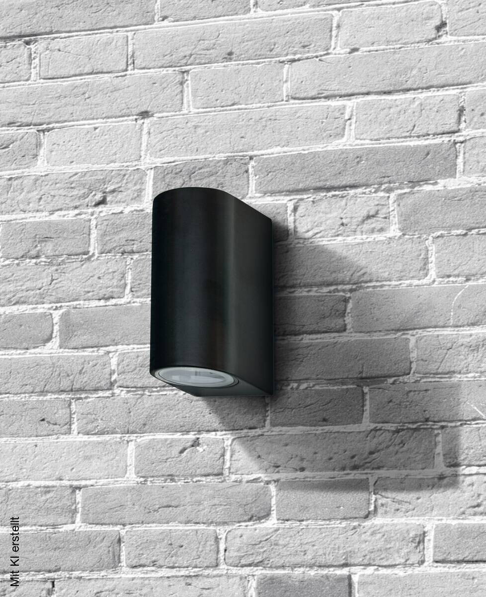 LED-Außenwandleuchte schwarz B/H/T: ca. 6,8x15x9,2 cm