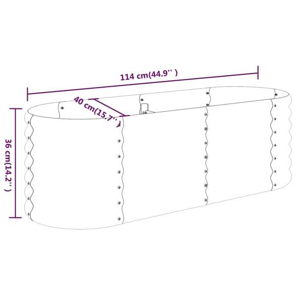 Hochbeet grau Stahl B/H/L: ca. 114x36x114 cm