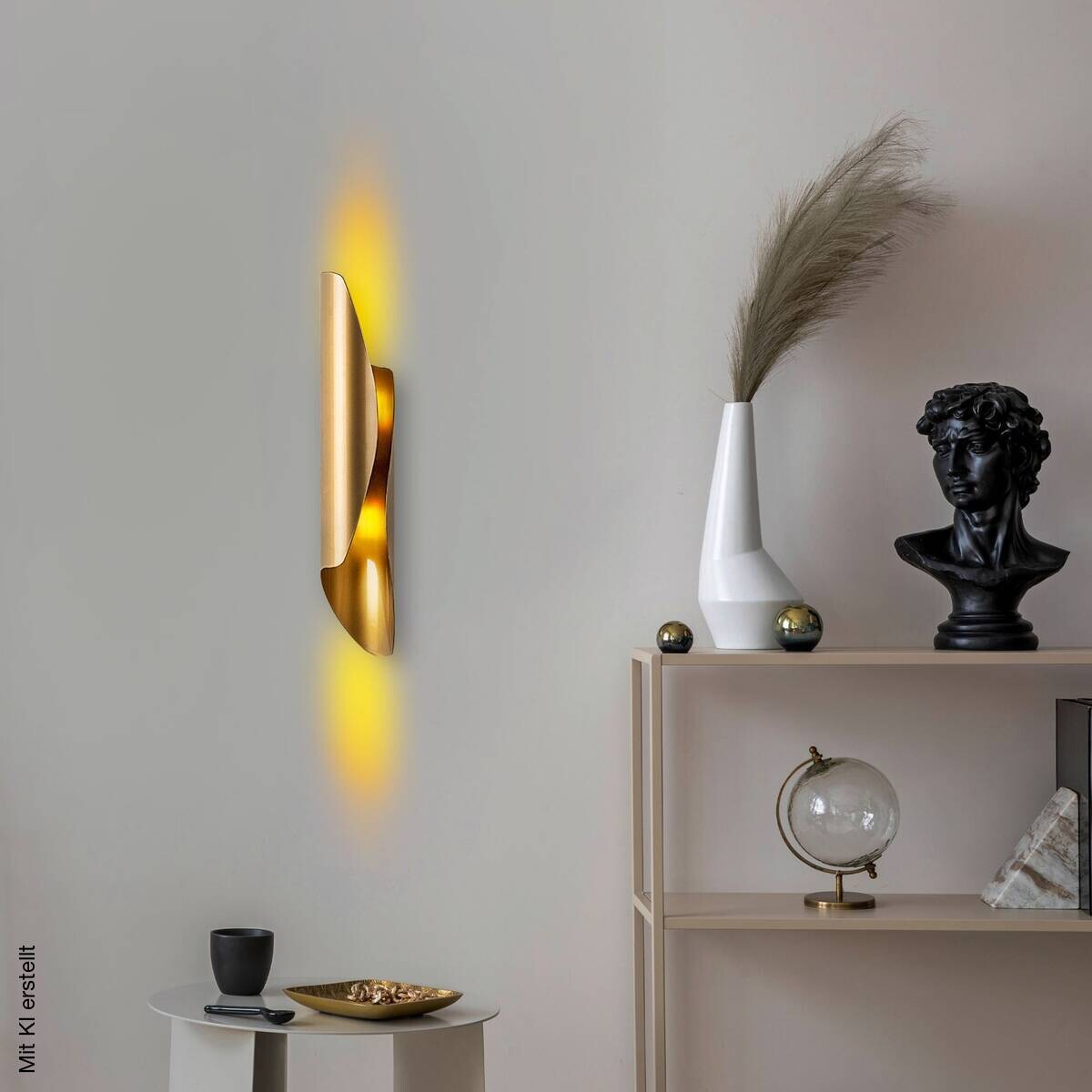 Opviq Wandleuchte gold Metall B/H/L: ca. 40x11x8 cm G9 2 Brennstellen