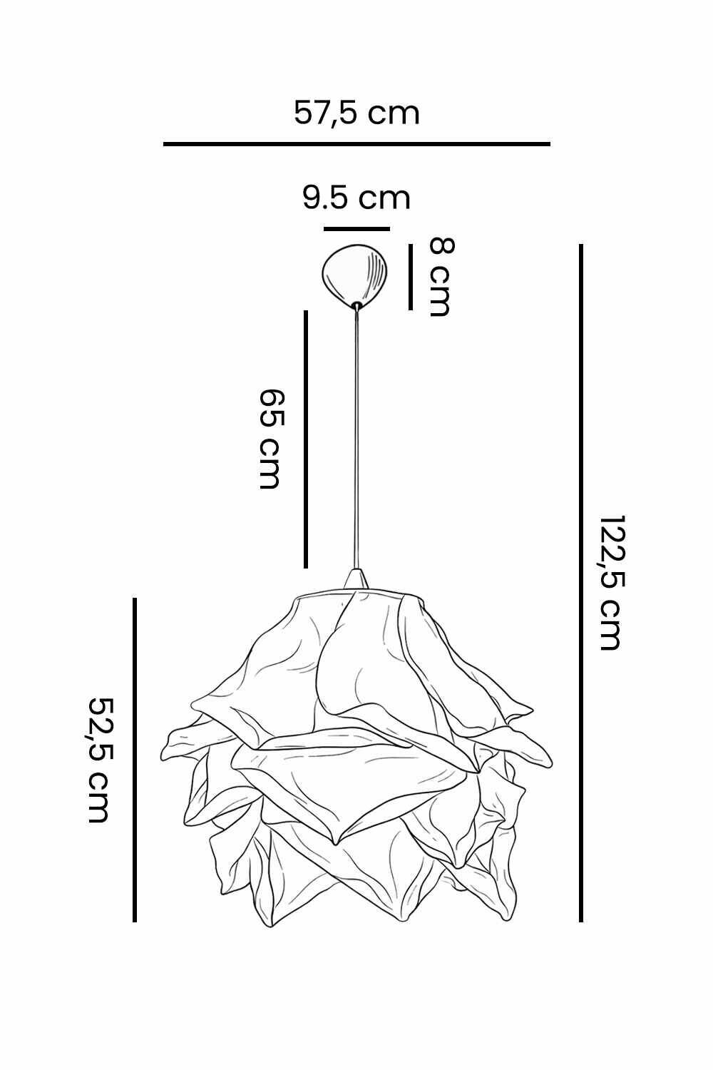 Opviq Pendelleuchte weiß Kunststoff B/H/T/L/D: ca. 58x125x58x58x58 cm E27 1 Brennstellen