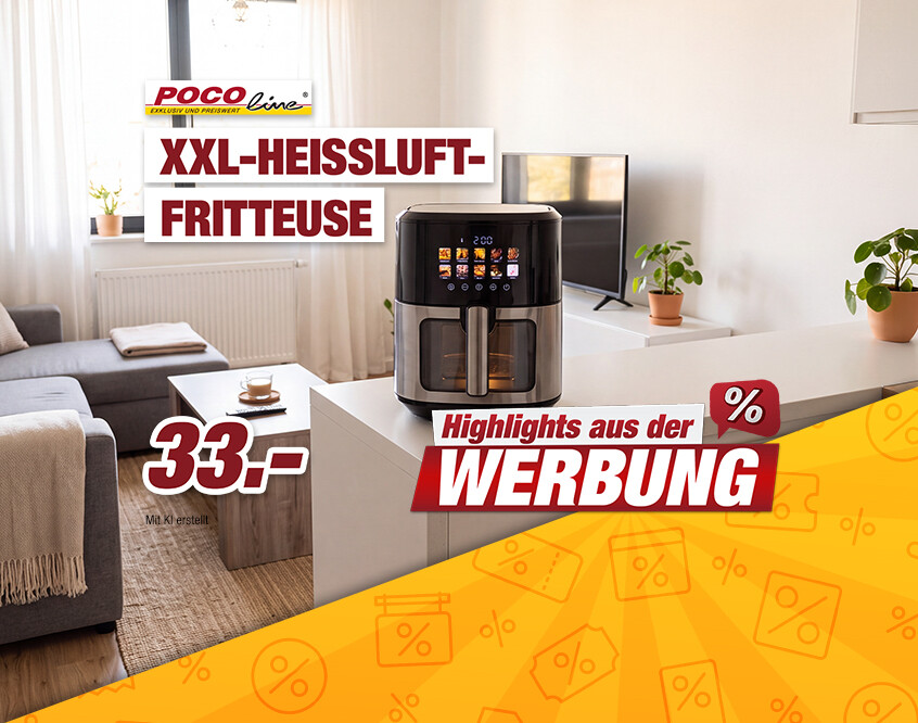 Unsere Werbe Highlights - -7 XXL-Heißluftfritteuse