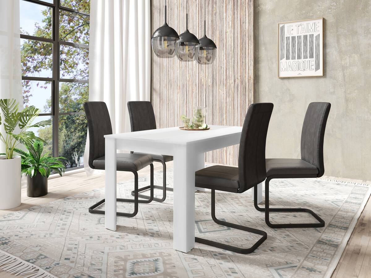 Tisch NORI weiß schwarz B/H/T: ca. 140x75x80 cm