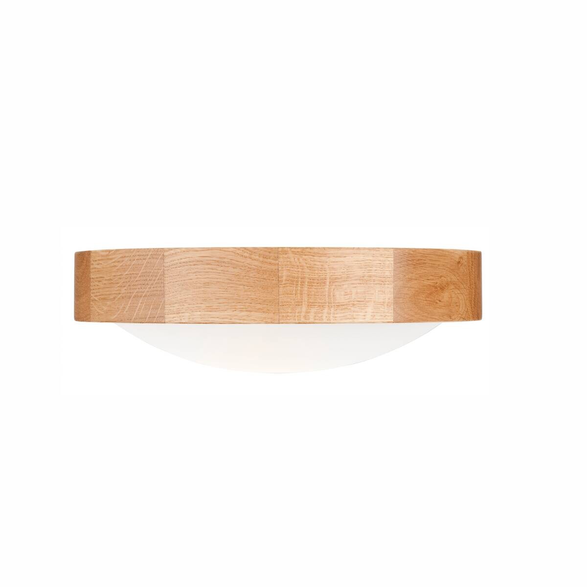 Lamkur Deckenleuchte Anello Eiche Glas Holz H/L: ca. 8x27 cm E27 1 Brennstellen