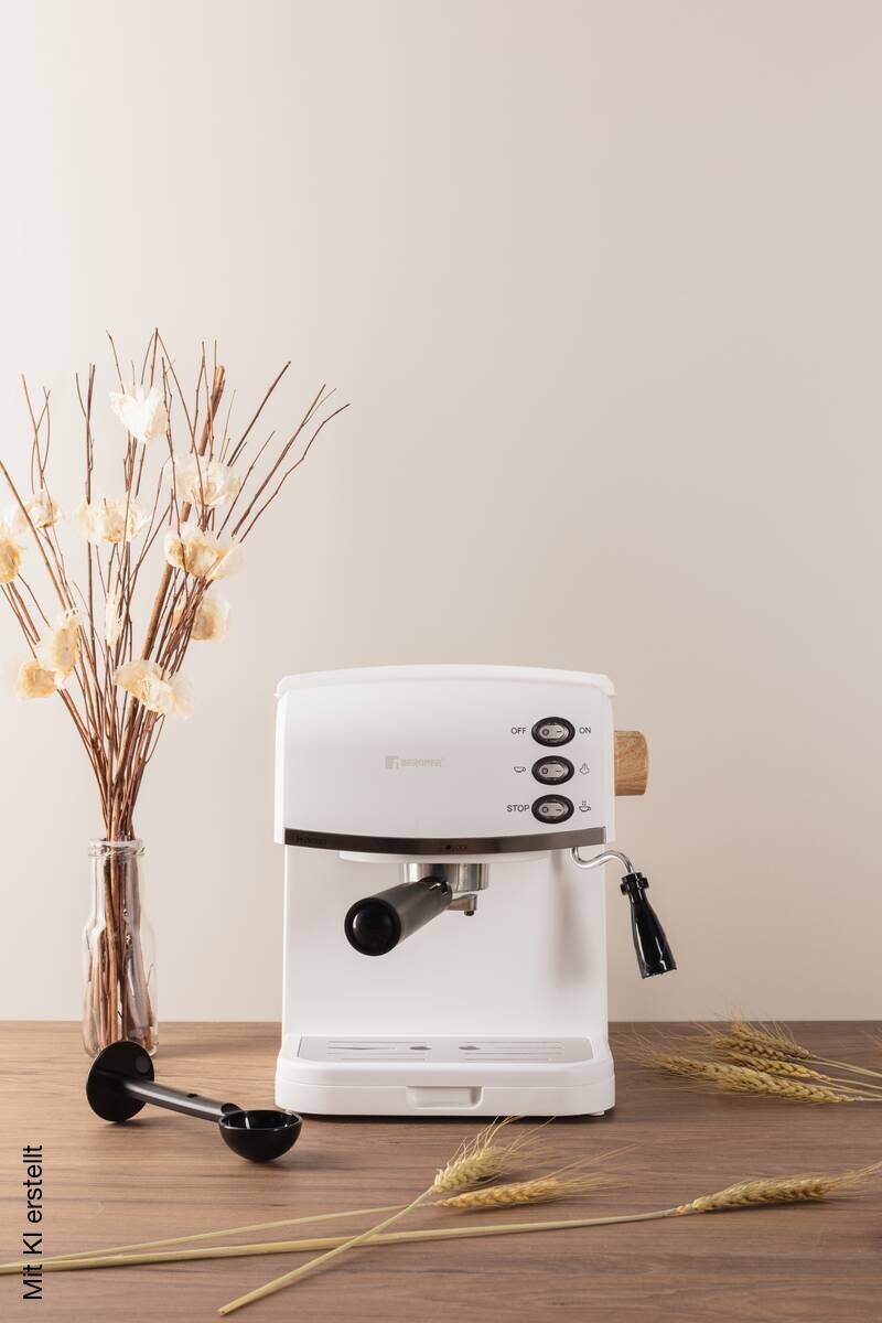 BERGNER Espressomaschine weiß Aluminium B/H/L: ca. 29,5x31x33,5 cm