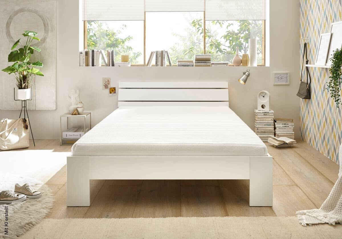 Futonbett Brest weiß Liegefläche B/L: ca. 140x200 cm