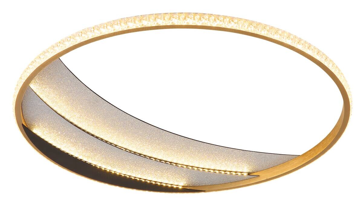 GLOBO Deckenleuchte gold klar schwarz Metall Kunststoff Aluminium H/D: ca. 6x52 cm 1 Brennstellen
