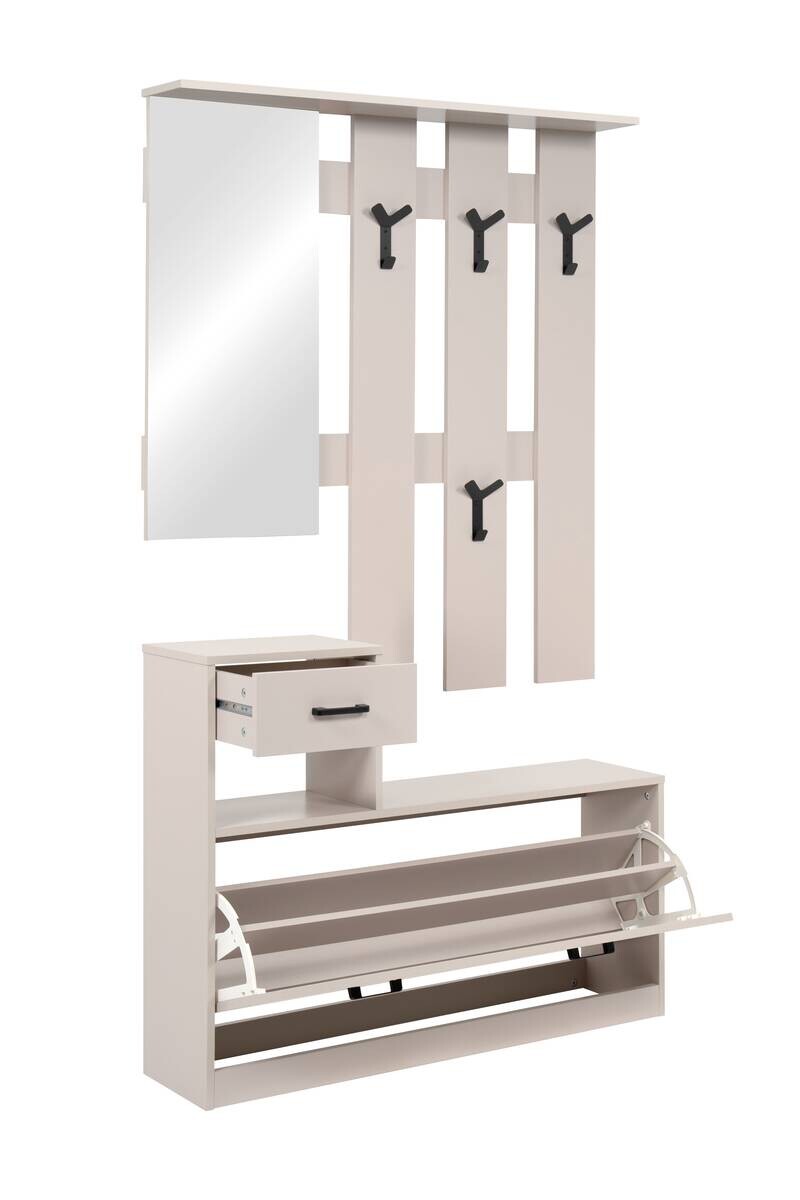 Kompaktgarderobe Garda 41A Kaschmirgrau B/H/T: ca. 100x180x25 cm