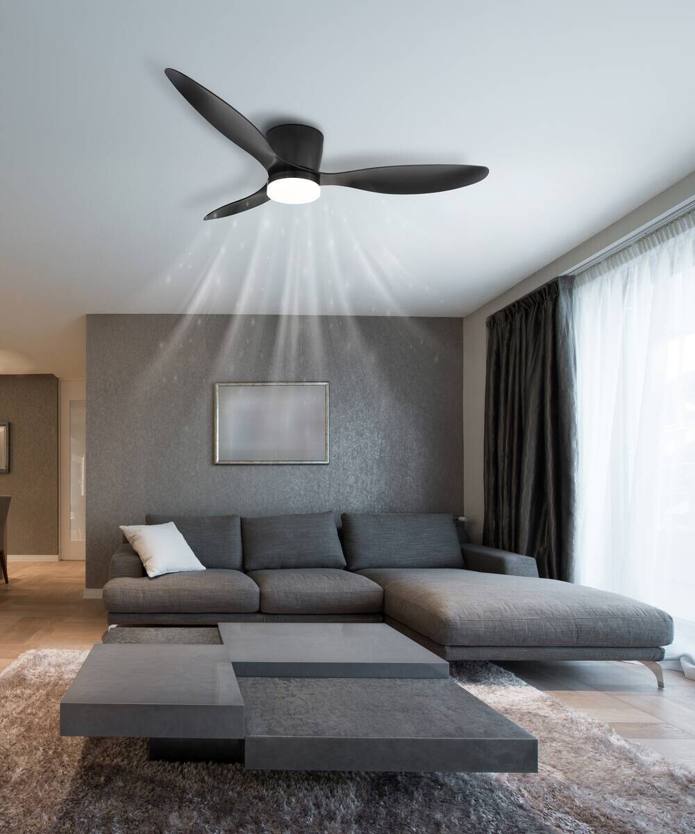 GLOBO Deckenventilator schwarz B/H/L: ca. 30,5x24x65 cm max. 30 W