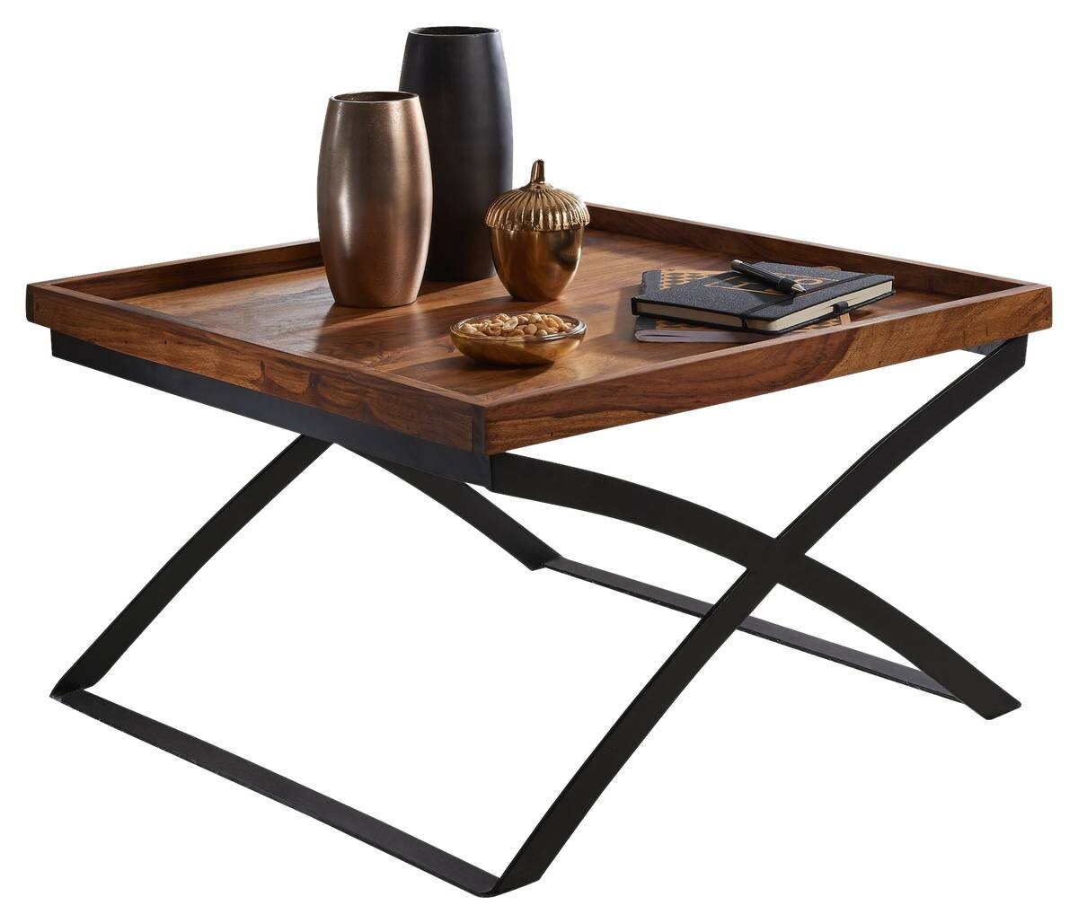 Couchtisch braun B/H/T: ca. 63x39x63 cm