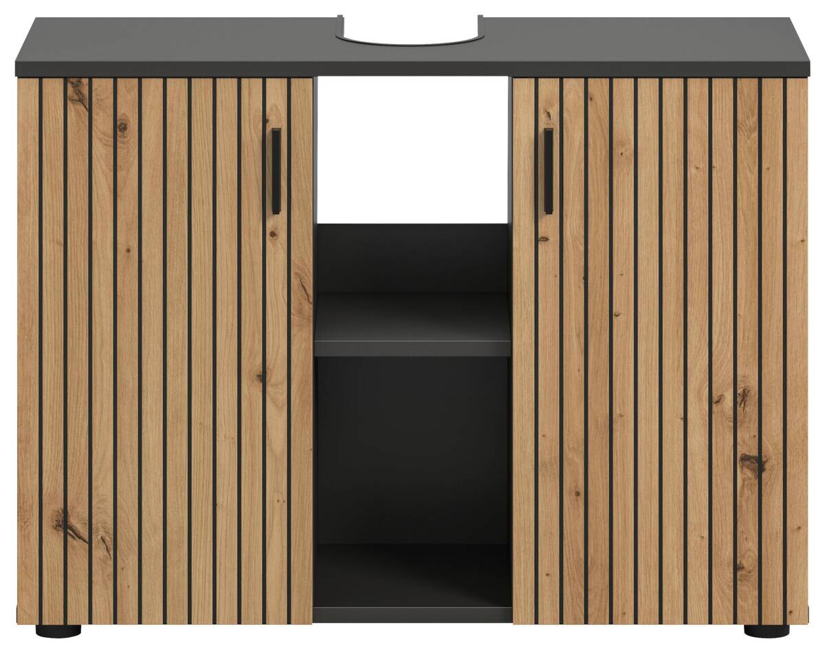 Waschbeckenunterschrank Mone Basalt Nachbildung Artisan Oak Nachbildung B/H/T: ca. 80x59x30 cm