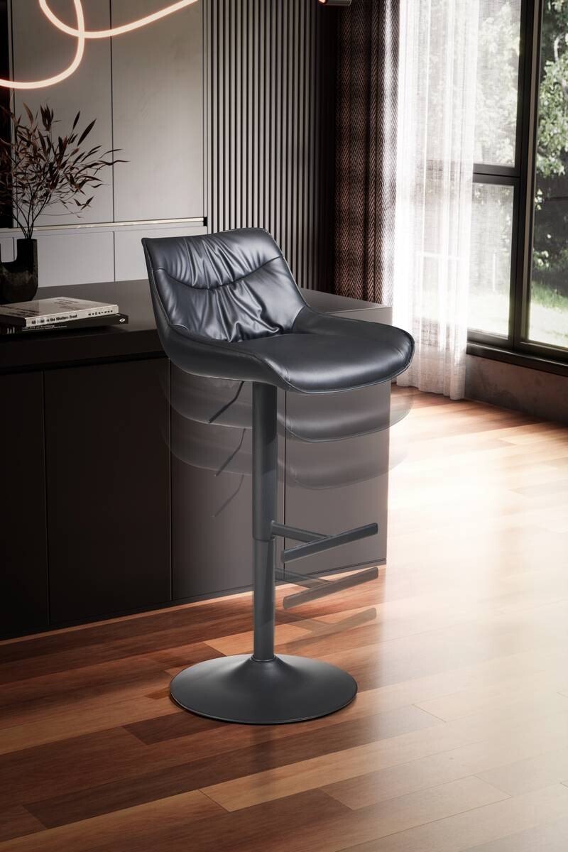 Barhocker schwarz Kunstleder B/H/T: ca. 45x106x55 cm
