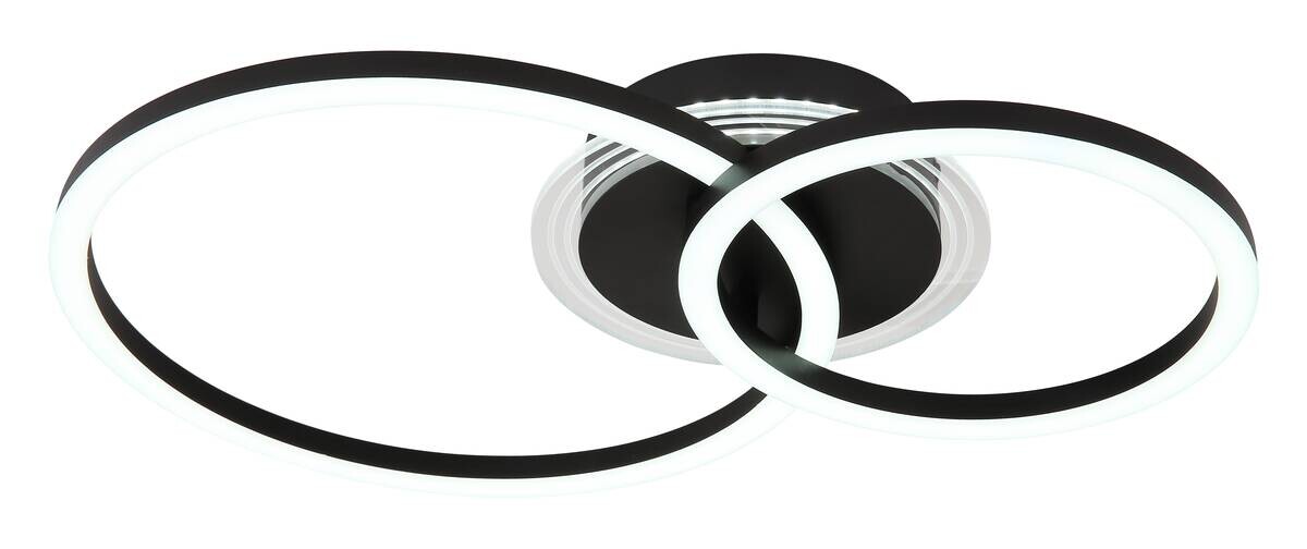 GLOBO LED-Deckenleuchte schwarz Acryl Metall B/H/L: ca. 33x8,1x50 cm 1 Brennstellen