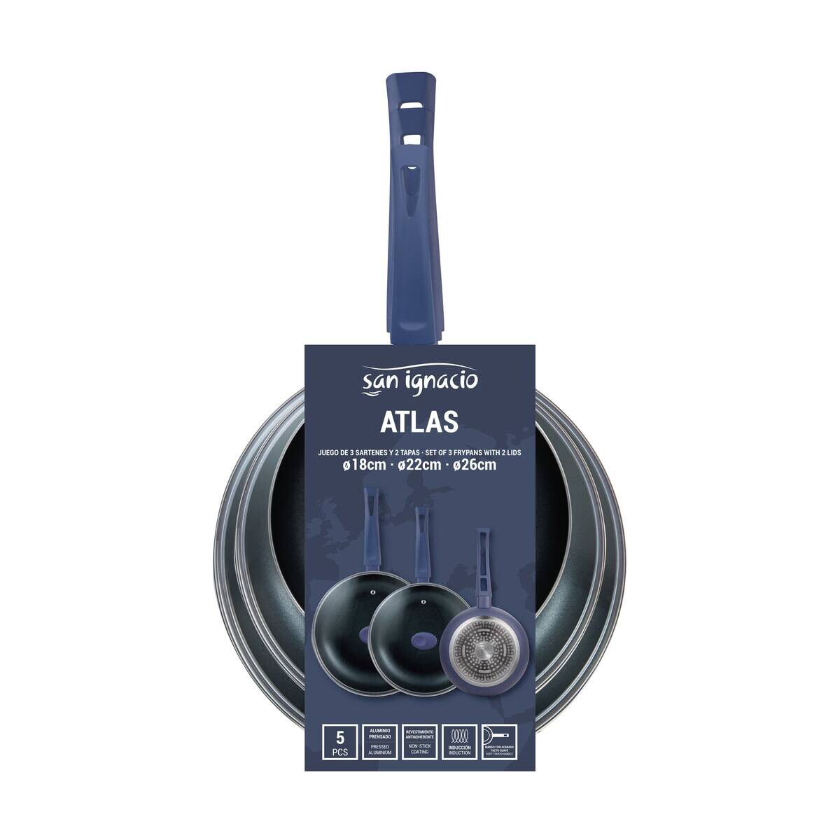 SAN IGNACIO Kochgeschirrset ATLAS schwarz Aluminium 5 tlg.