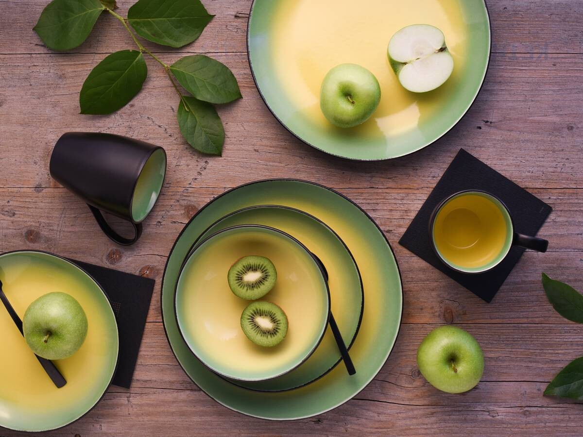 CreaTable Kombiservice HOT GREEN grün Steinzeug 16 tlg.