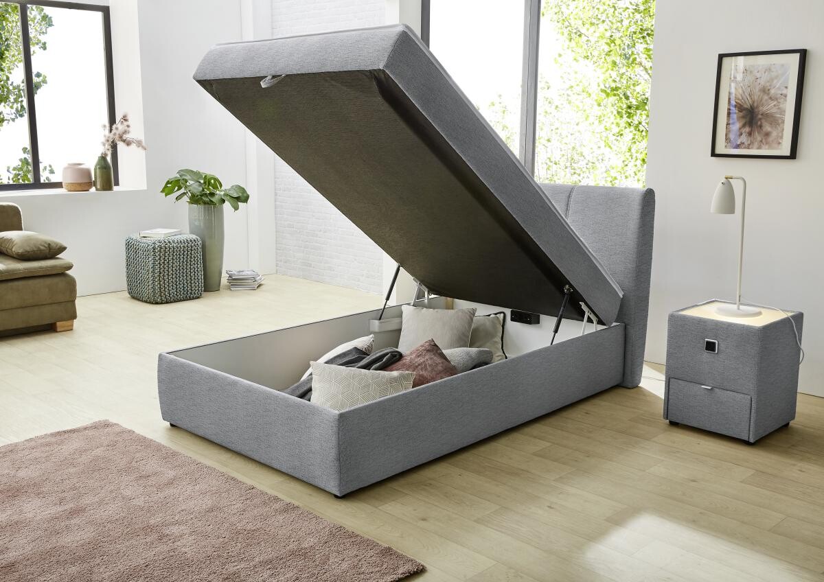 Polsterbett grau Liegefläche B/L: ca. 120x200 cm