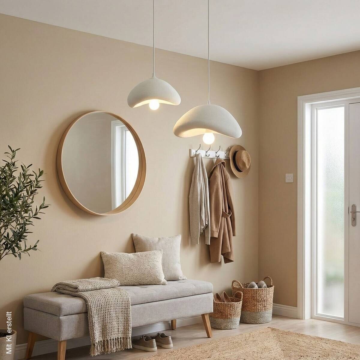 Opviq Pendelleuchte weiß B/H/T: ca. 70x106x70 cm E27 2 Brennstellen