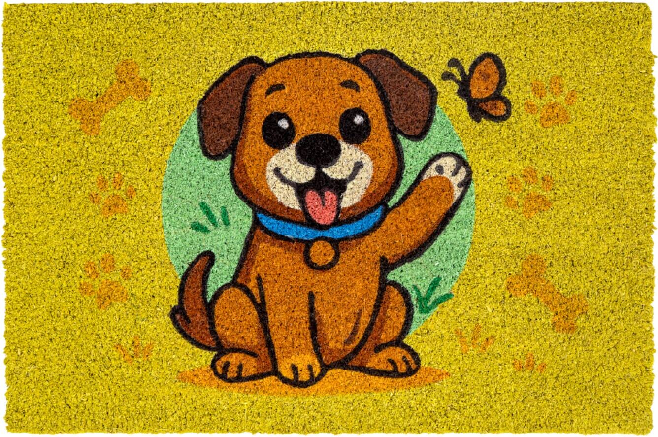 Fußmatte Kokos Dog yellow