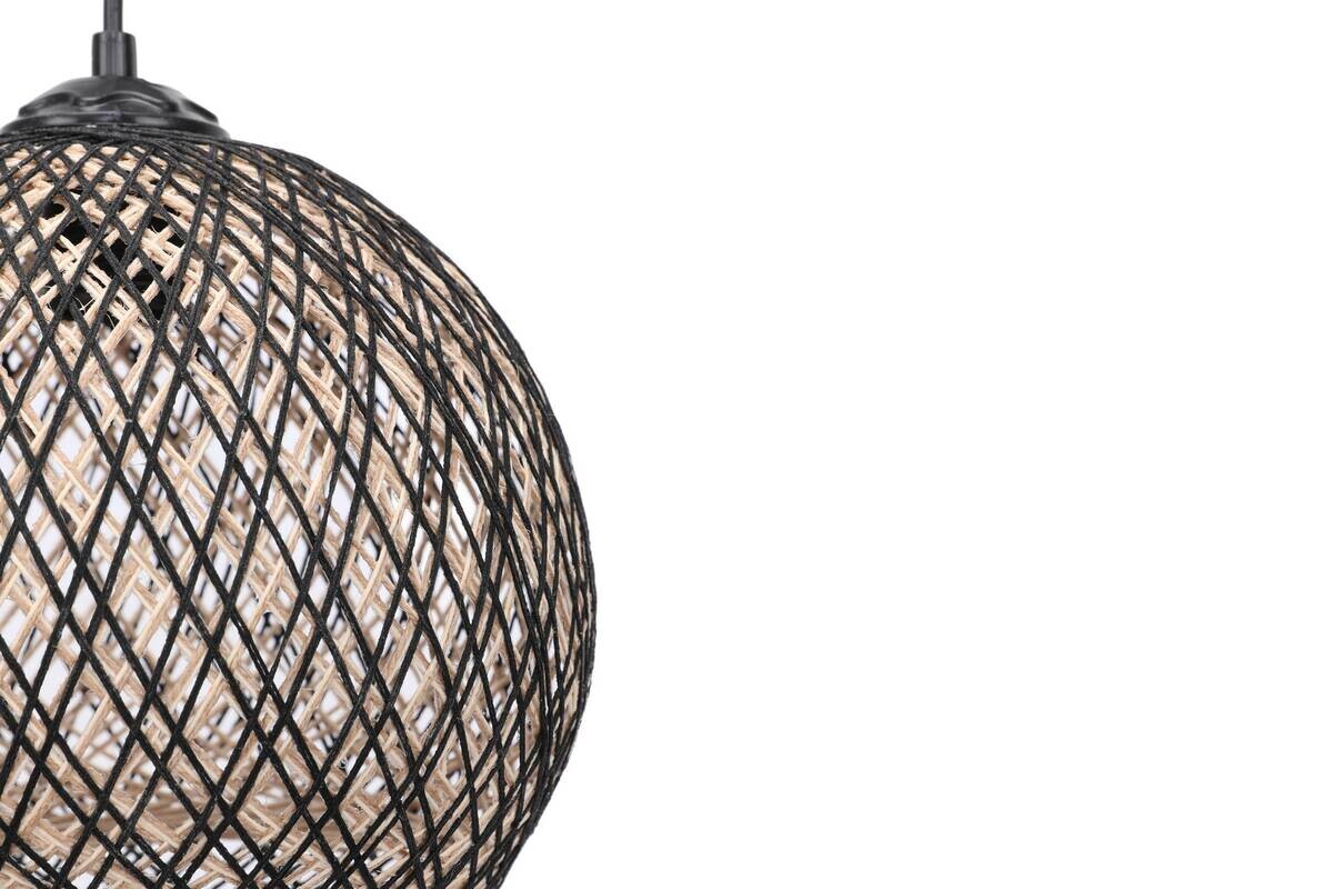 Opviq Pendelleuchte schwarz creme B/H/T/L: ca. 22x55x24x22 cm E27 1 Brennstellen