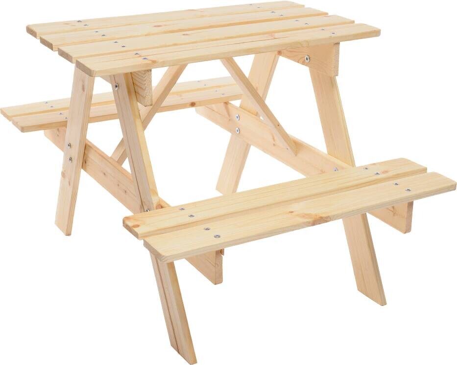 Timbela Kindersitzgarnitur M012 natur Holz B/H/L: ca. 60x50x81 cm