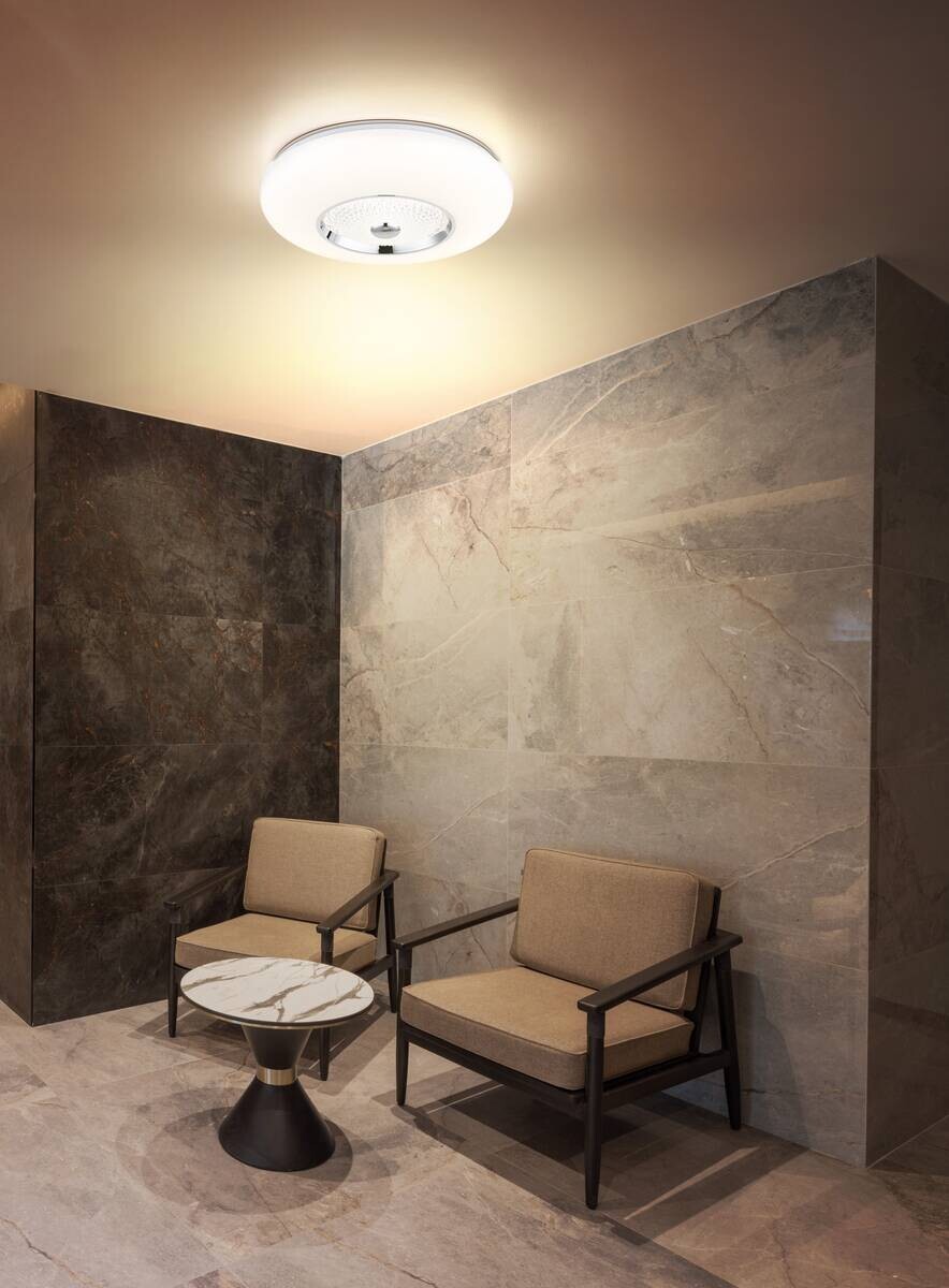 GLOBO Deckenleuchte klar weiß Opal Acryl Metall Kunststoff H/D: ca. 11x48,5 cm 1 Brennstellen