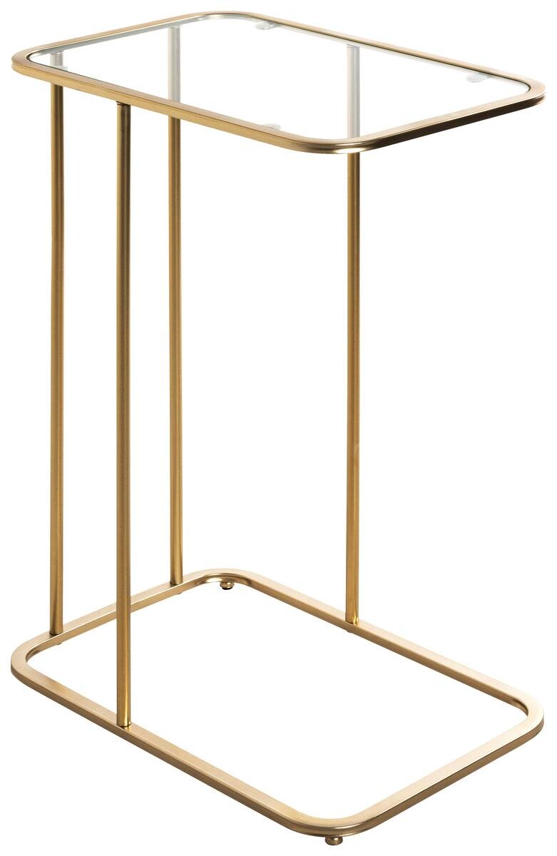 Beistelltisch gold Optik Metall Klarglas B/H/T: ca. 45x65x30 cm