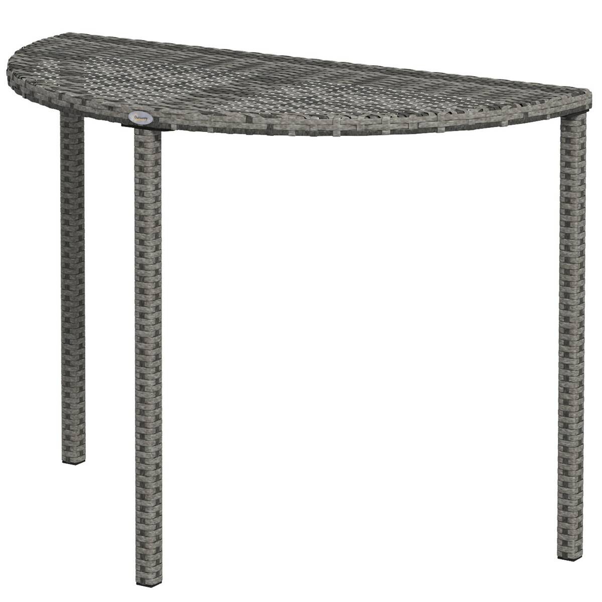 Outsunny Beistelltisch grau Polyrattan B/H/L: ca. 50x100x74 cm