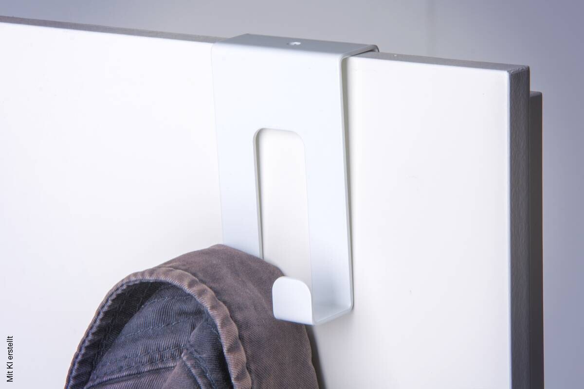 Türgarderobe Hook 2 weiß pulverbeschichtet Metall B/H/T: ca. 5,01x8x4,2 cm