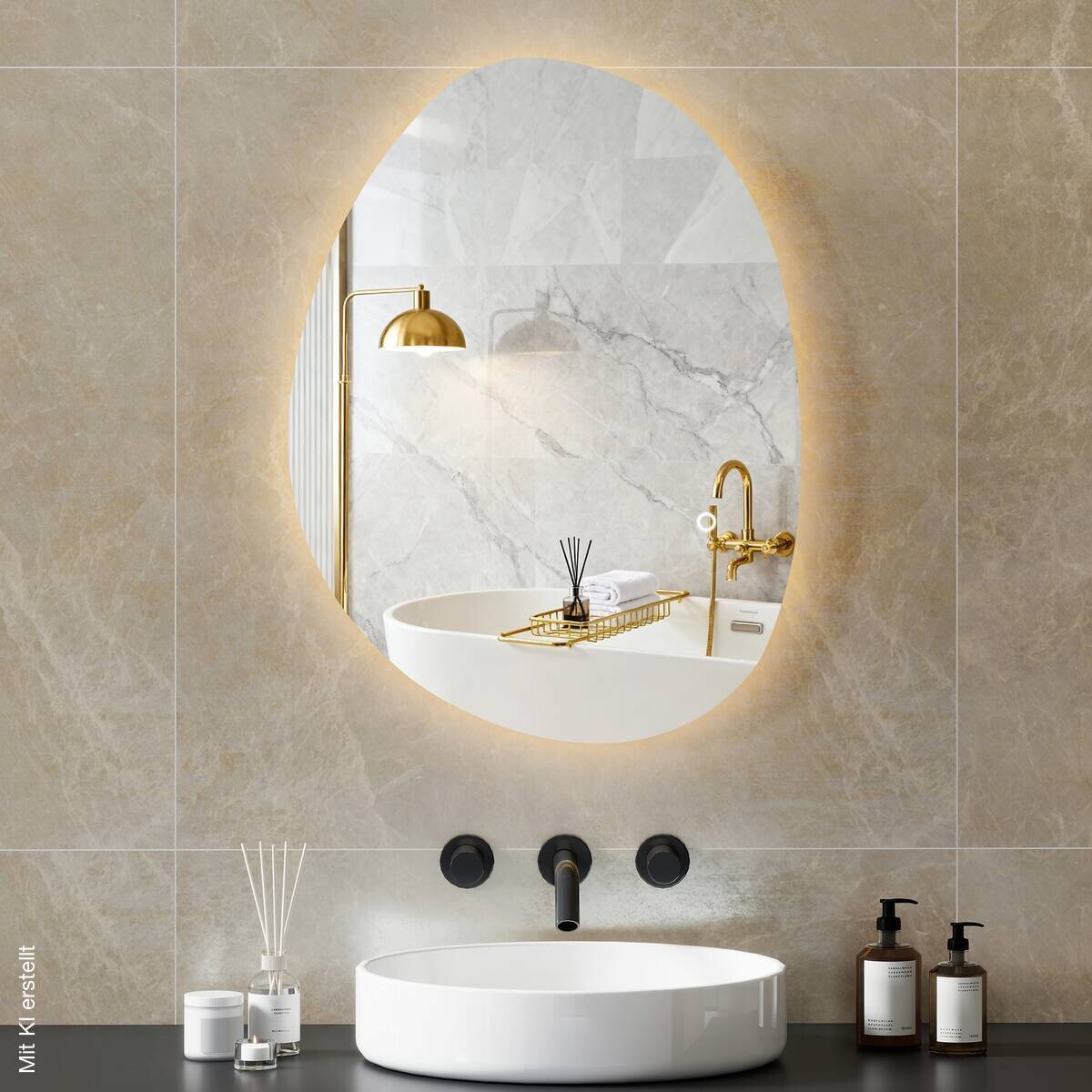 HOMCOM LED-Bad-Spiegel silber B/H/L: ca. 50x5x70 cm