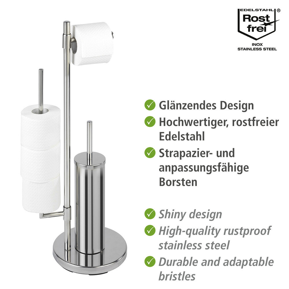 WENKO Stand-WC-Garnitur Chrom Edelstahl