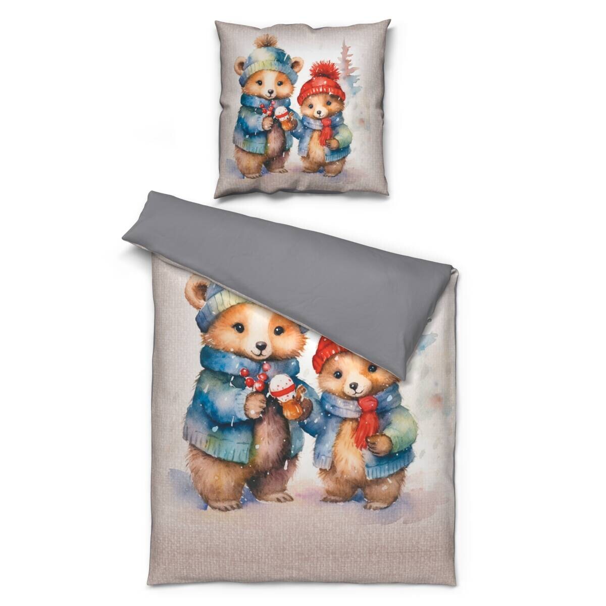 Microfaser Bettwäsche Flanell weiß multicolor 100% Polyester B/L: ca. 135x200 cm
