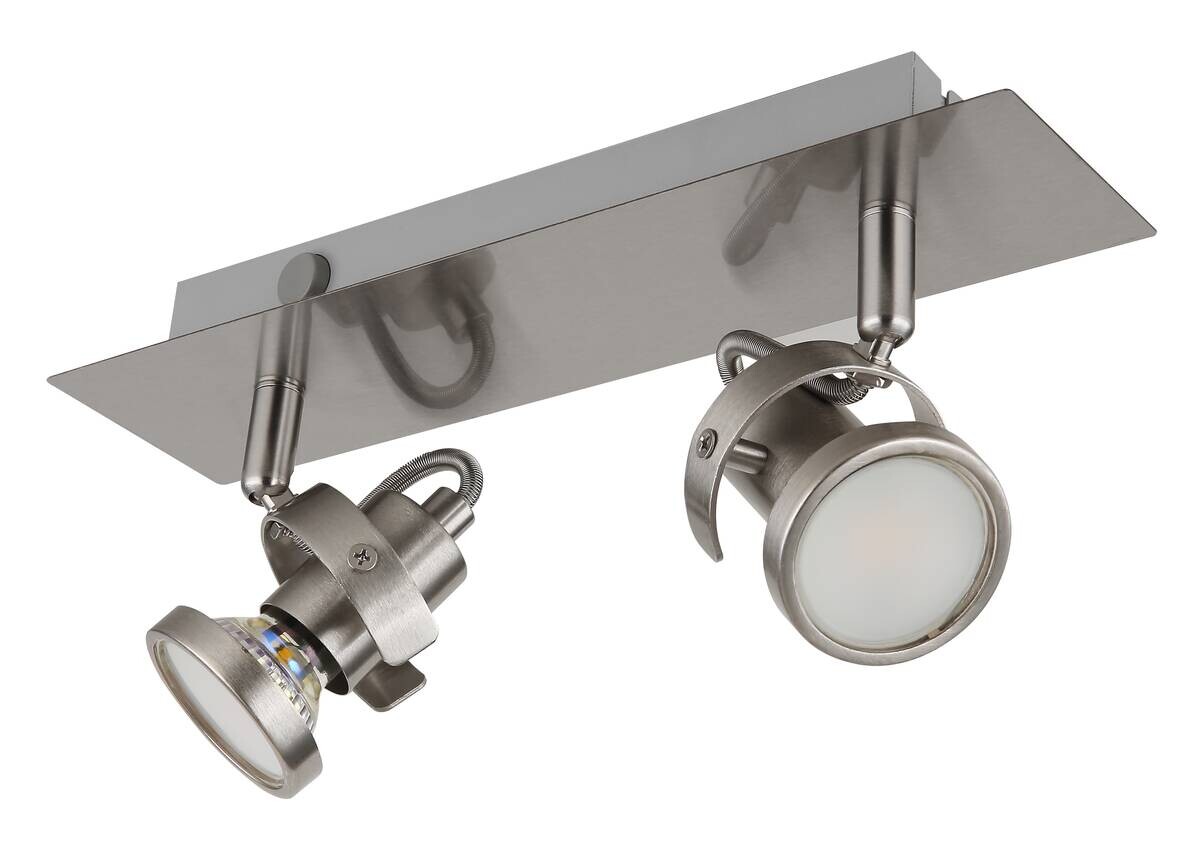 GLOBO Spot Verpax nickel B/H/L: ca. 10x13,2x28 cm GU10 2 Brennstellen