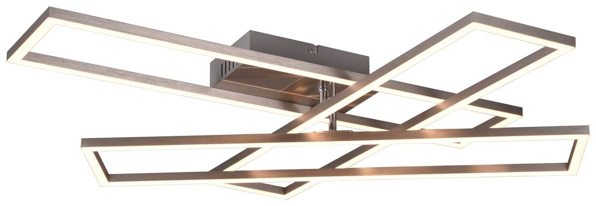 Reality LED-Deckenleuchte R64423107 Corso nickel matt Metall B/H/T: ca. 66x10x60 cm 1 Brennstellen