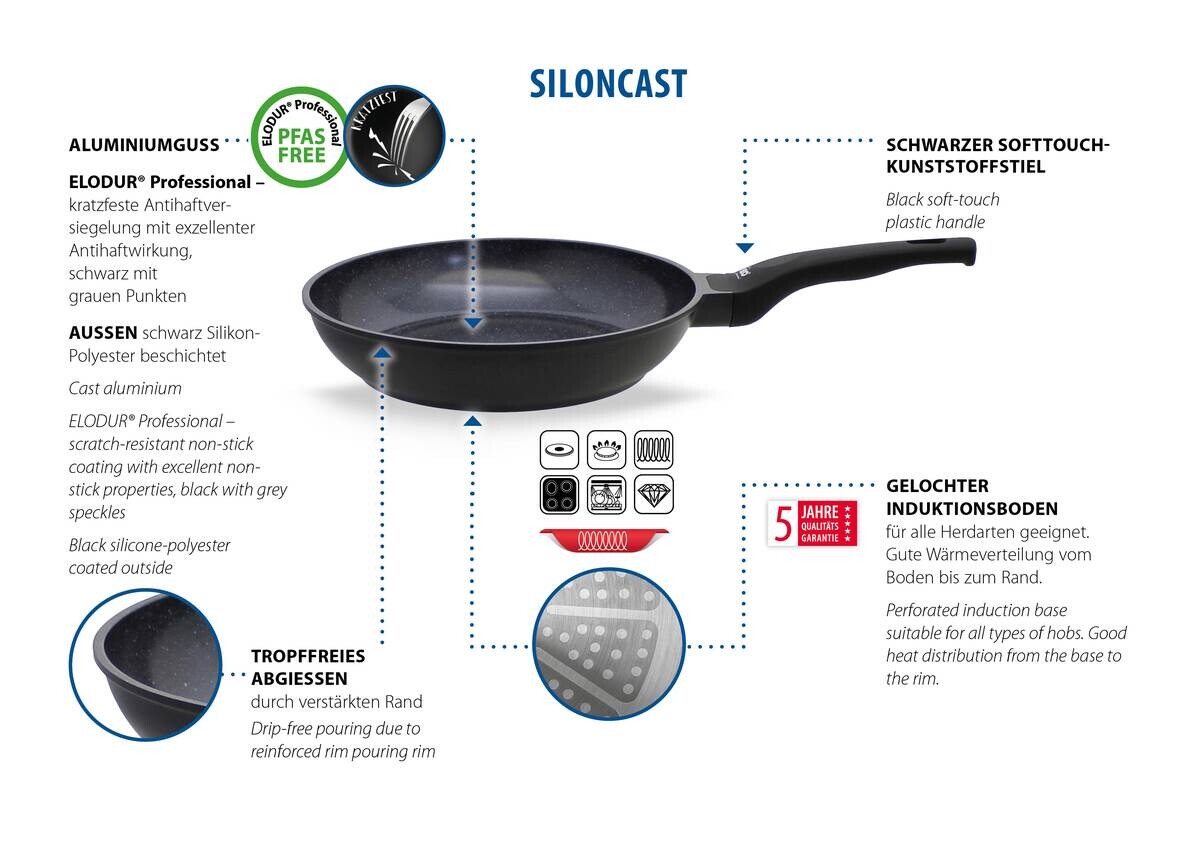 ELO Pfanne schwarz Aluminium