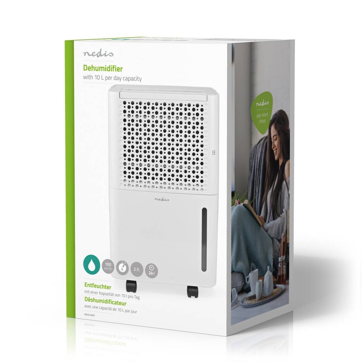 Nedis Luftentfeuchter weiß Kunststoff B/H/L: ca. 27x42,5x20,5 cm