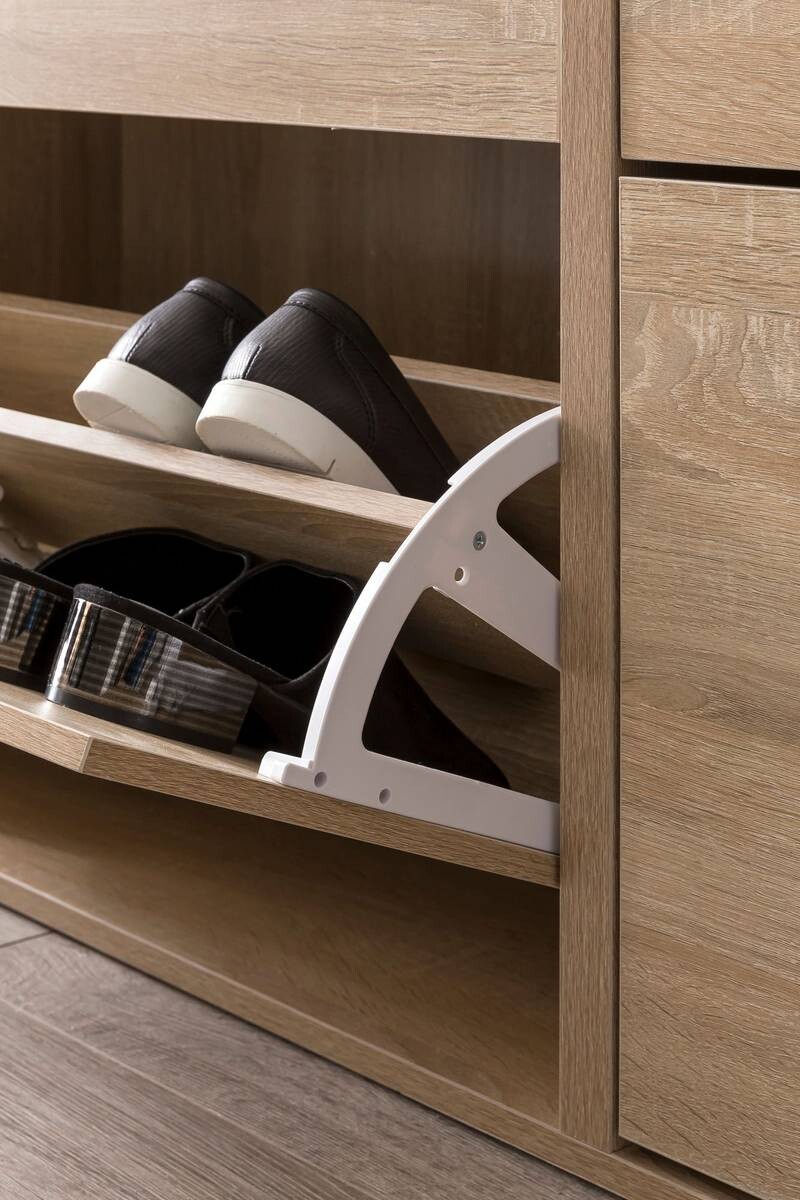 Schuhschrank Eiche Sonoma Nachbildung silber B/H/T: ca. 120x81x24 cm