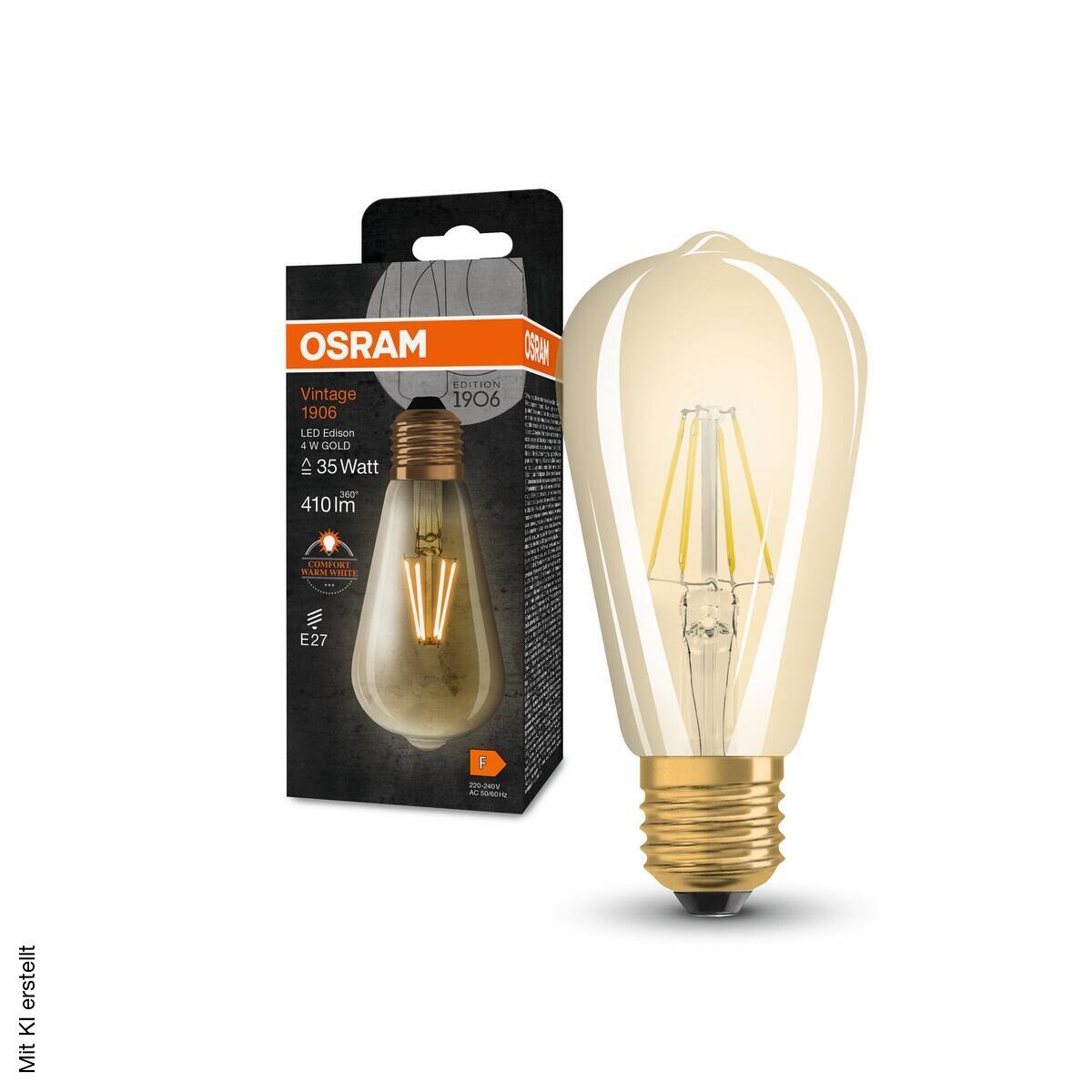 OSRAM LED-Leuchtmittel Edison Filamentlampe Vintage 1906 AC32351 E27