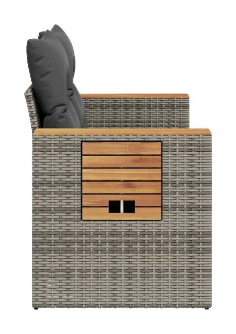 vidaXL Gartensofa grau Kunststoff B/H/L: ca. 62x69x124 cm