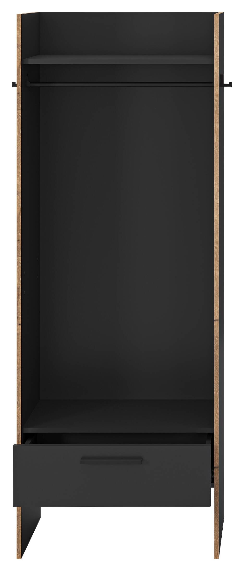 Garderobenschrank Bueno Basalt Nox Oak Nachbildung B/H/T: ca. 70x189x37 cm