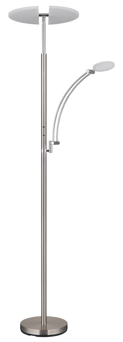 GLOBO Stehlampe nickel matt Chrom Kunststoff Metall B/H/T: ca. 80x183x40,5 cm 1 Brennstellen