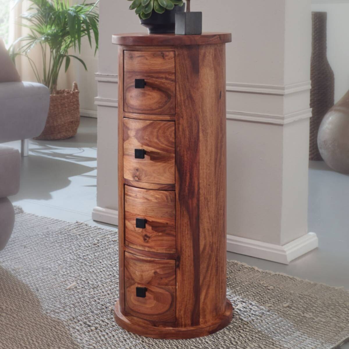 Sideboard natur schwarz B/H/T: ca. 35x85x35 cm