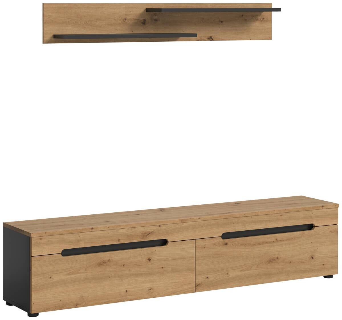 TV-Kommode Canu basaltgrau Nachbildung Artisan Oak Nachbildung B/H/T: ca. 170x38x33 cm