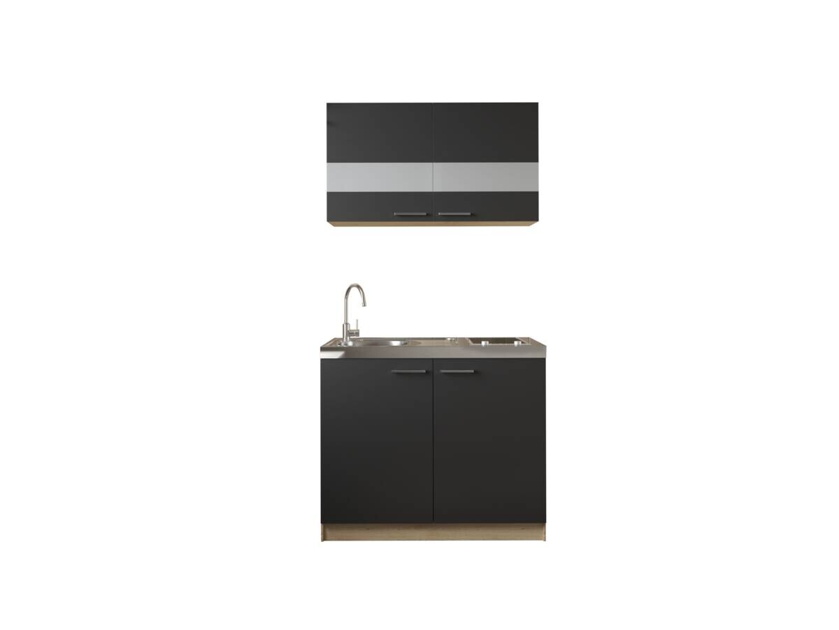 Anbauküchen-Set Merle schwarz B/H/T: ca. 100x200x60 cm