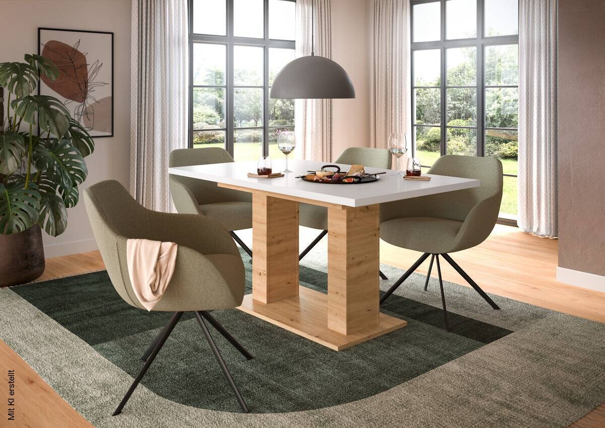 Esstisch MOTION weiß Artisan Nachbildung B/H/T: ca. 150x76x90 cm