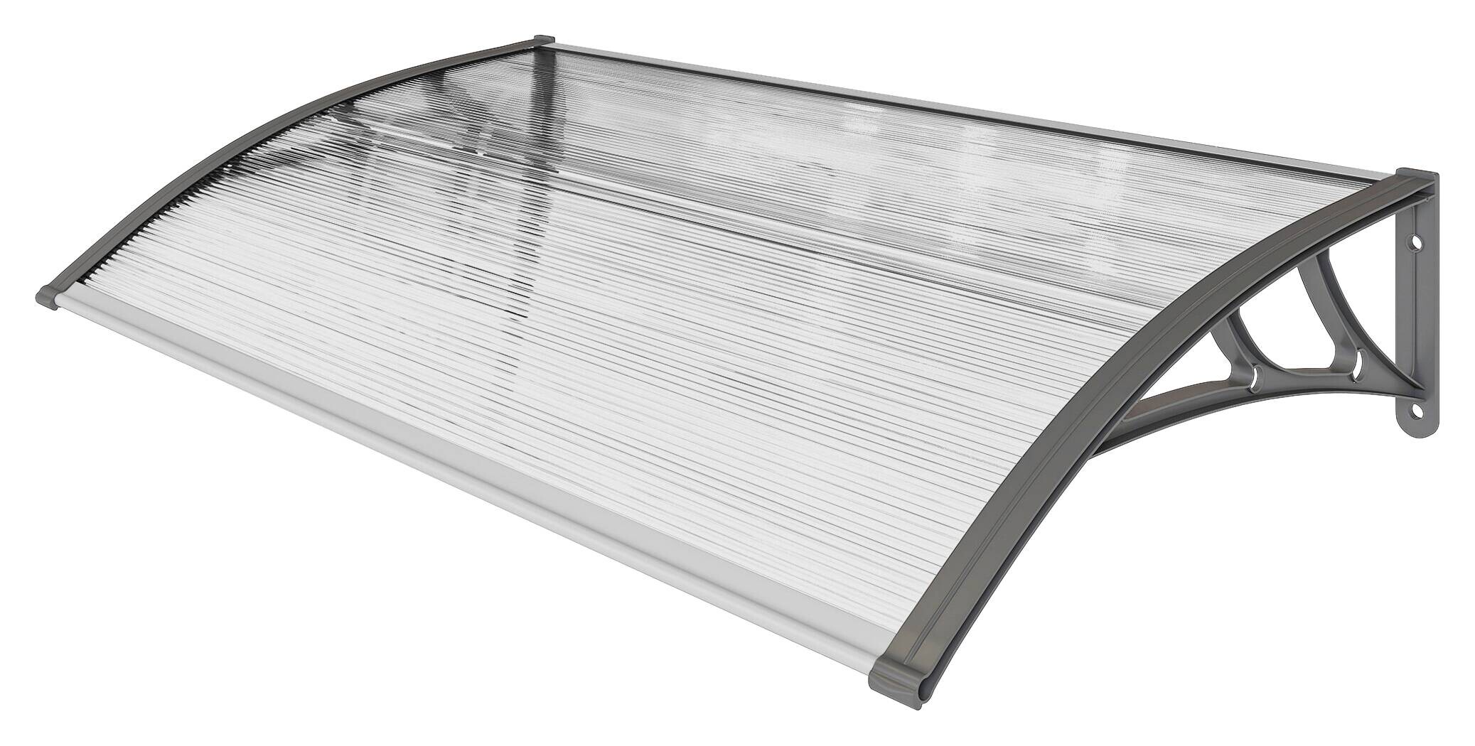 Outsunny Pultvordach transparent grau B/H/L: ca. 60x18x110 cm